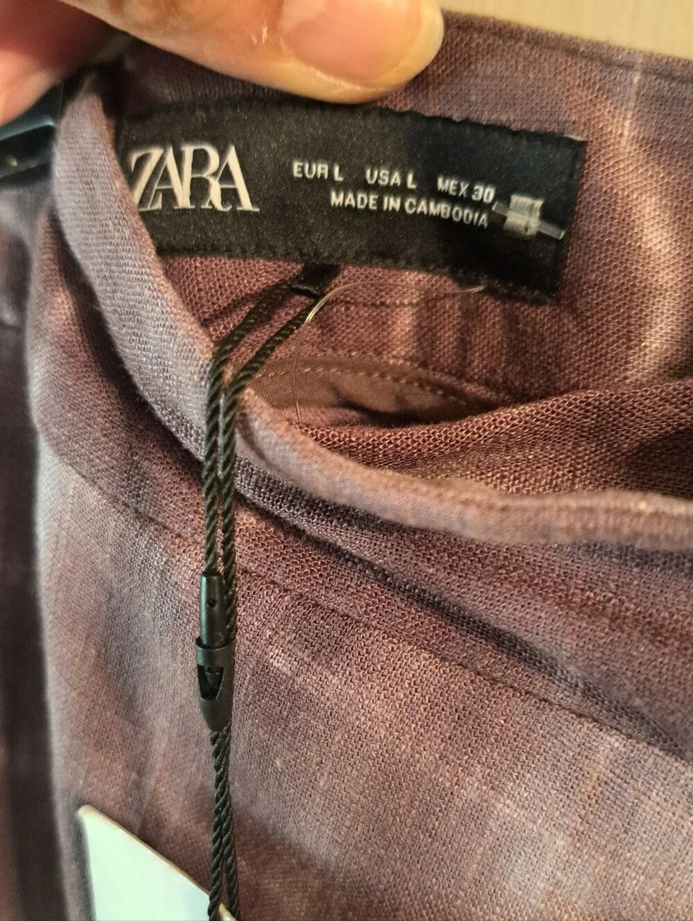 ZARA Tie-Dye Wrap Front Wide Leg Pants | Smoky Brown Charcoal | L | NWT Waist 35